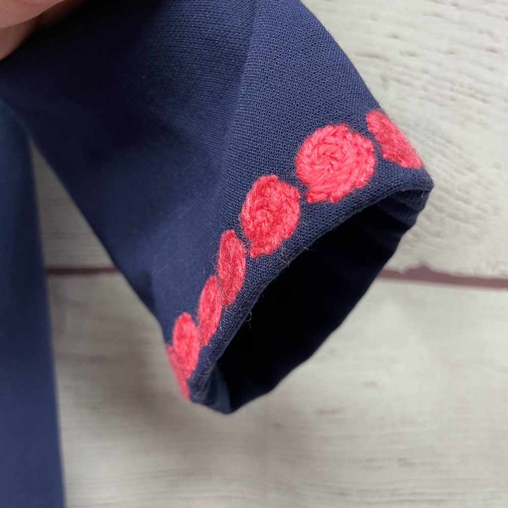Vineyard Vines Sheath Dress Knee Length Embroidered Jewel Neck Long Sleeve S - Picture 8 of 14